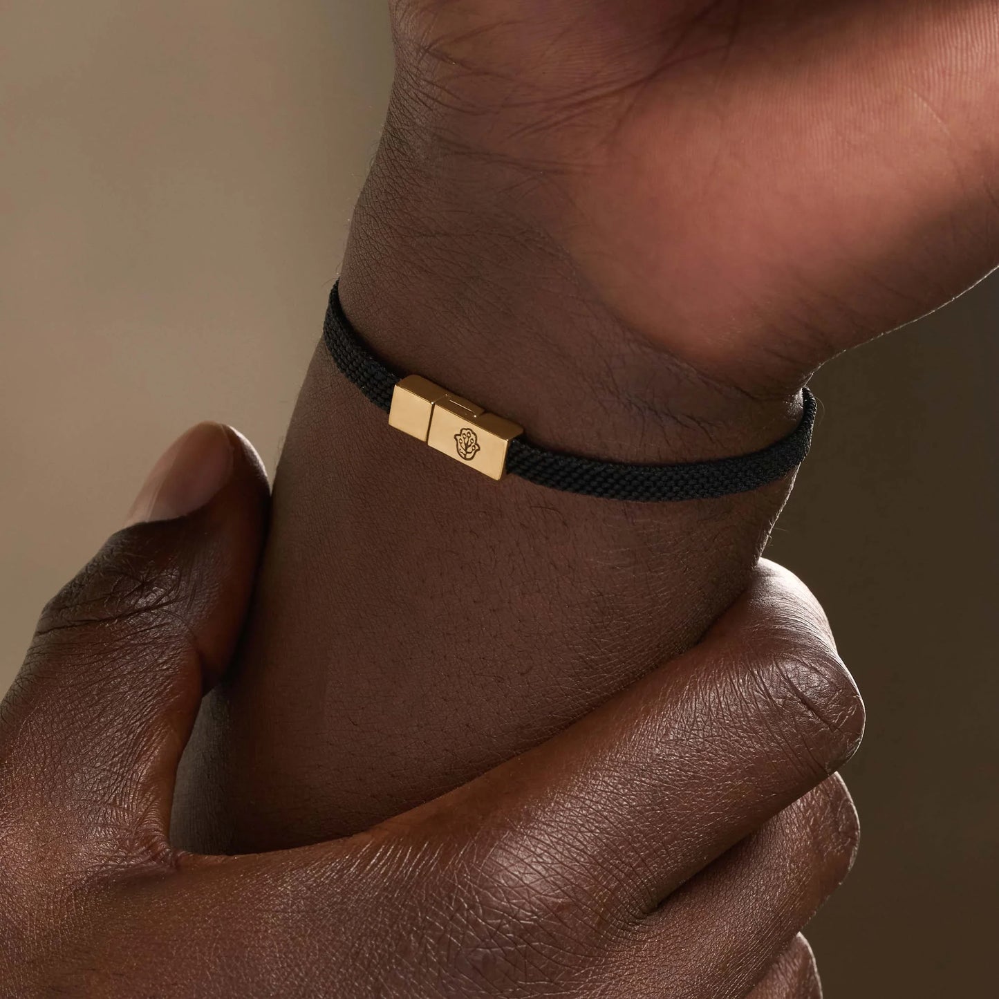 Zen Living Karma Circle Men’s Black String Bracelet