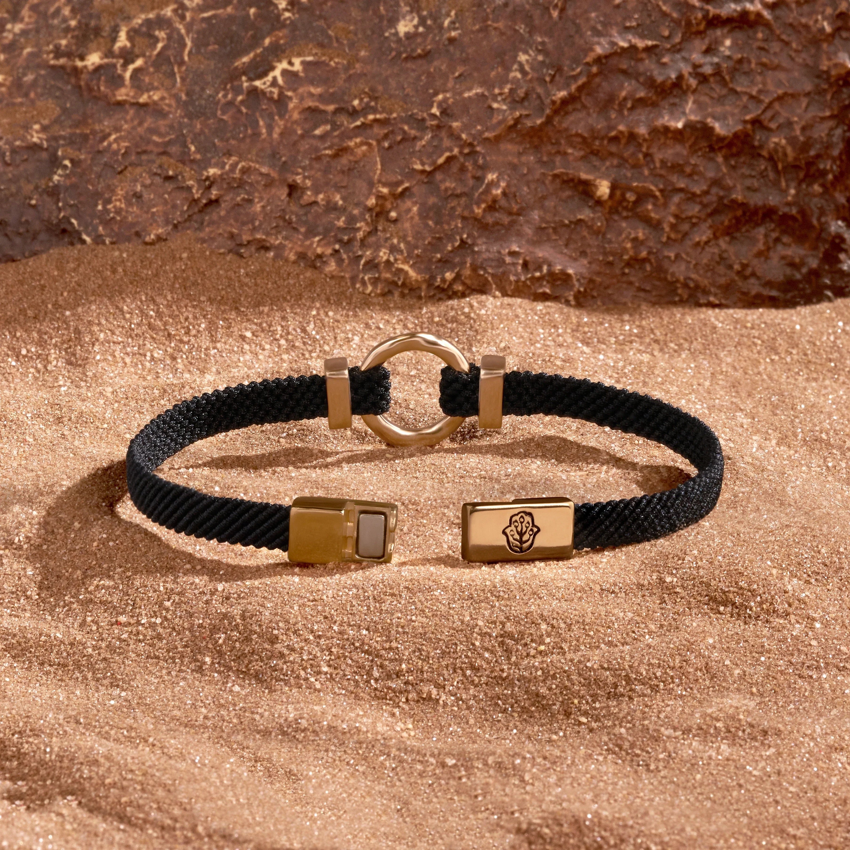 Zen Living Karma Circle Men’s Black String Bracelet
