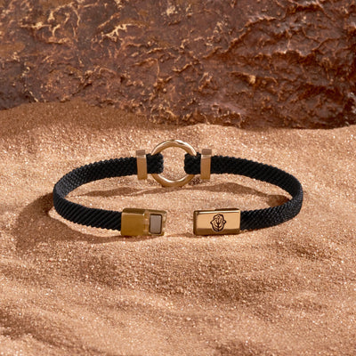 Zen Living Karma Circle Men’s Black String Bracelet