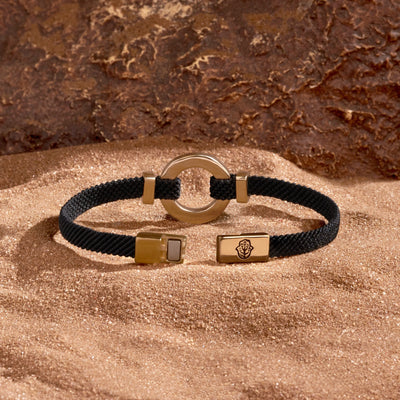 Constant Protection Black Onyx Karma Circle Men’s Black String Bracelet
