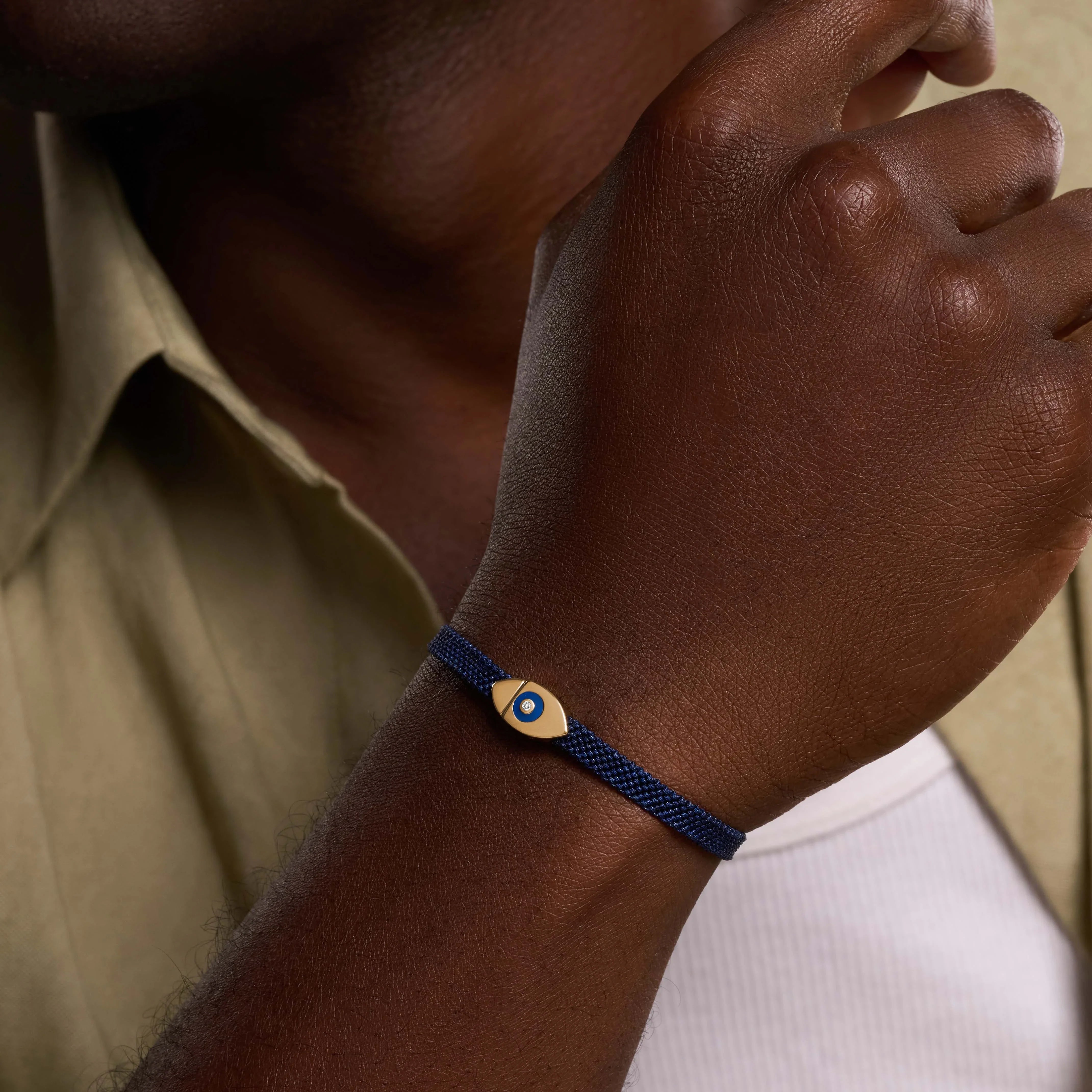 Men's Forward Vision Evil Eye Blue String Bracelet