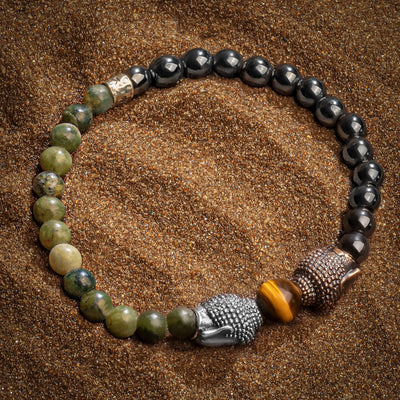 Serene Existence - Jade Hematite Buddha Bracelet