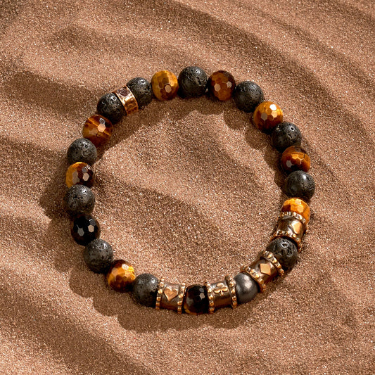 Streak of Luck - Tiger's Eye Lava Bracelet