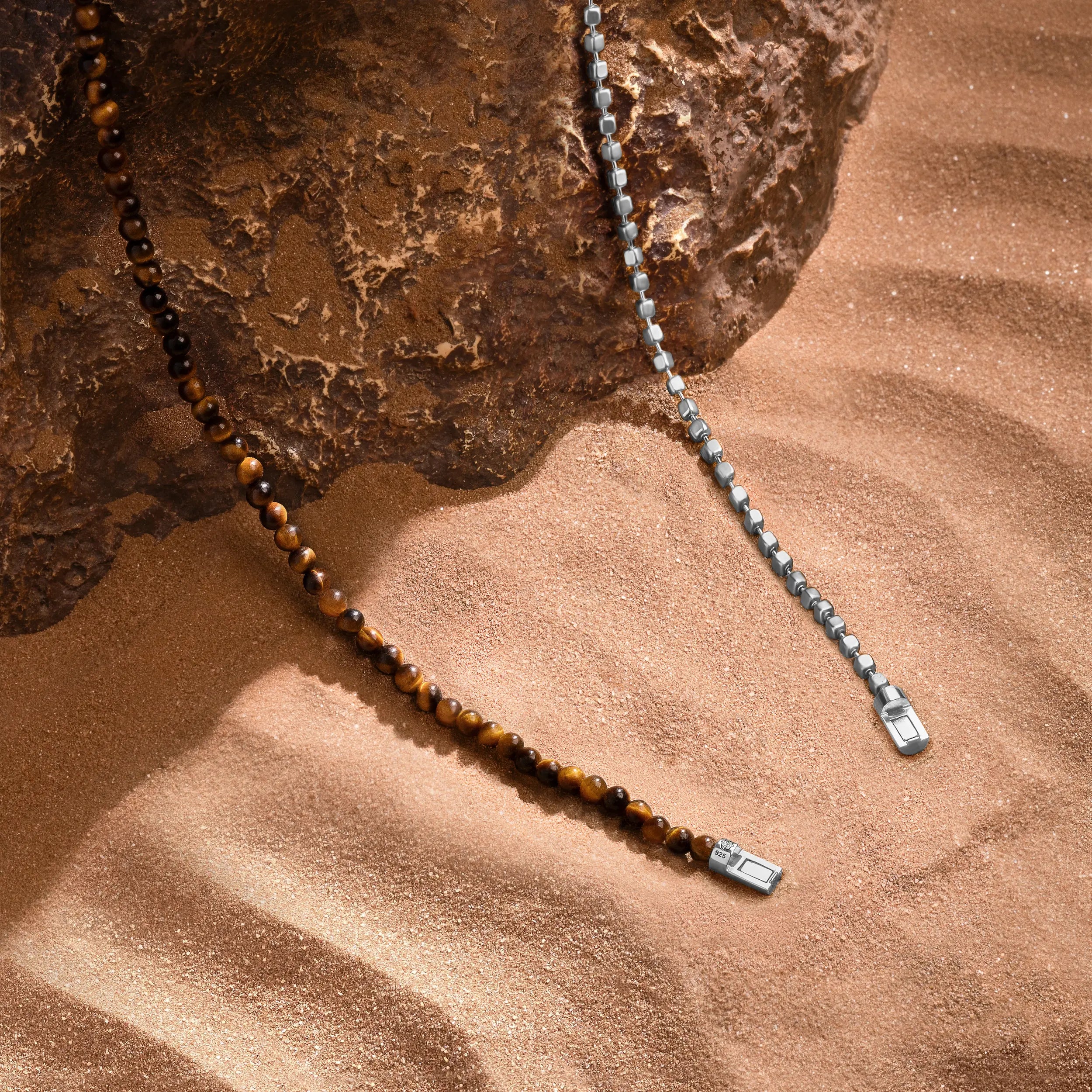 Elevated Fortitude Tiger’s Eye Silver Chain