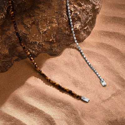 Elevated Fortitude Tiger’s Eye Silver Chain