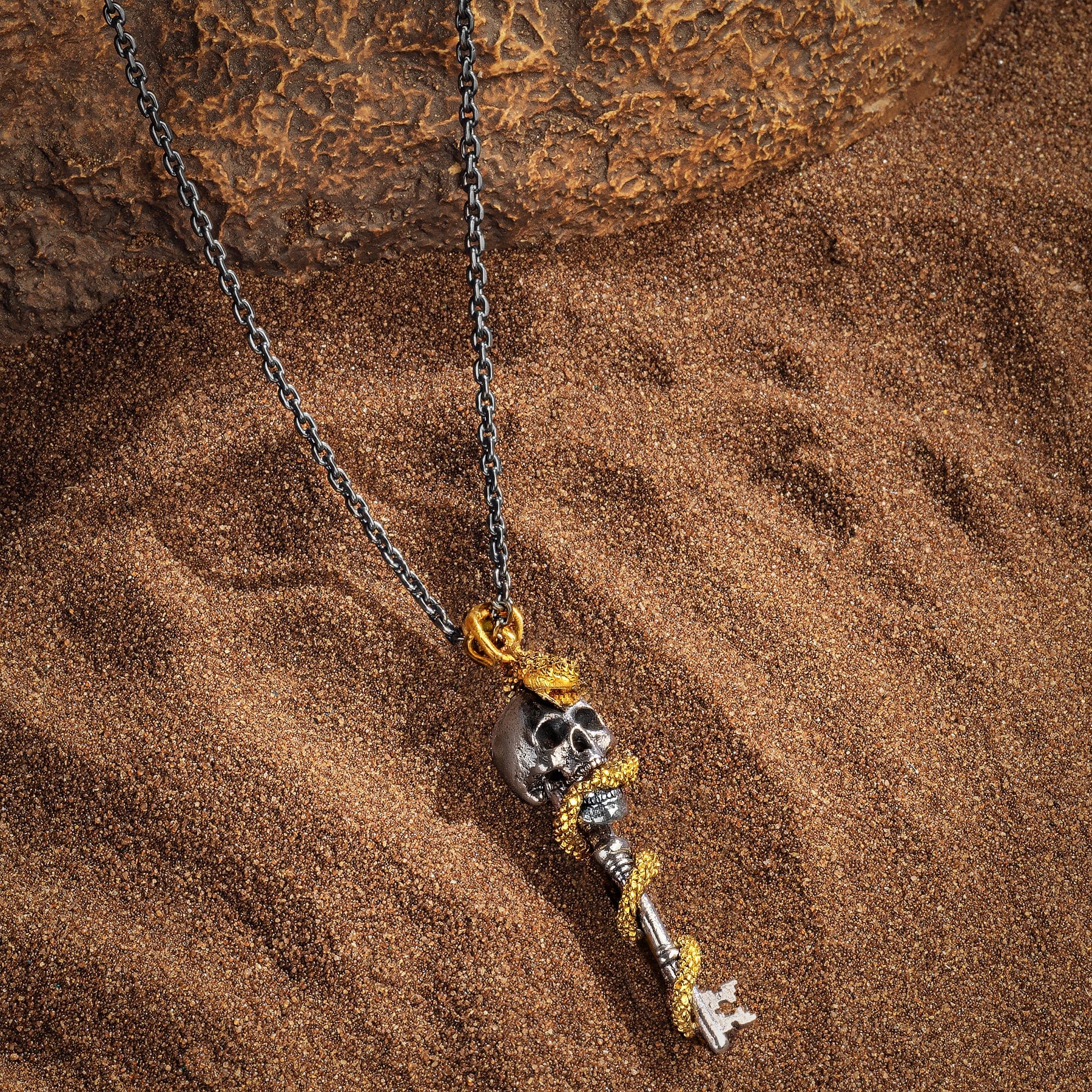 Powerful Guidance - Snake Skull Onyx Necklace