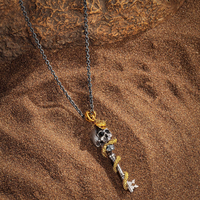 Powerful Guidance - Snake Skull Onyx Necklace