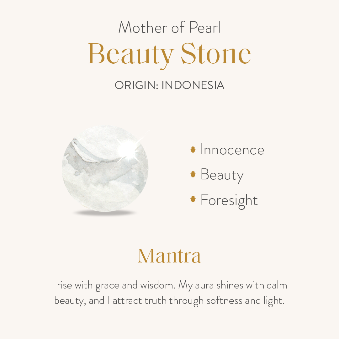 Cherished Flow White Mother of Pearl Karma Circle Gold Necklace