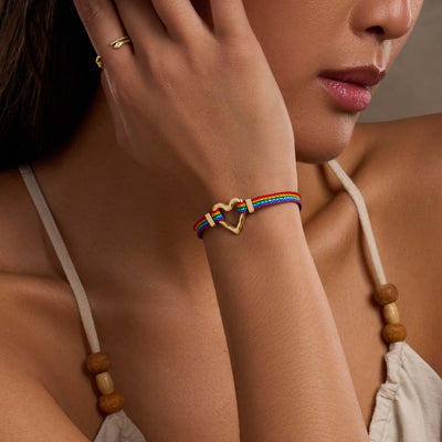 Soulful Connection Heart Rainbow Bracelet