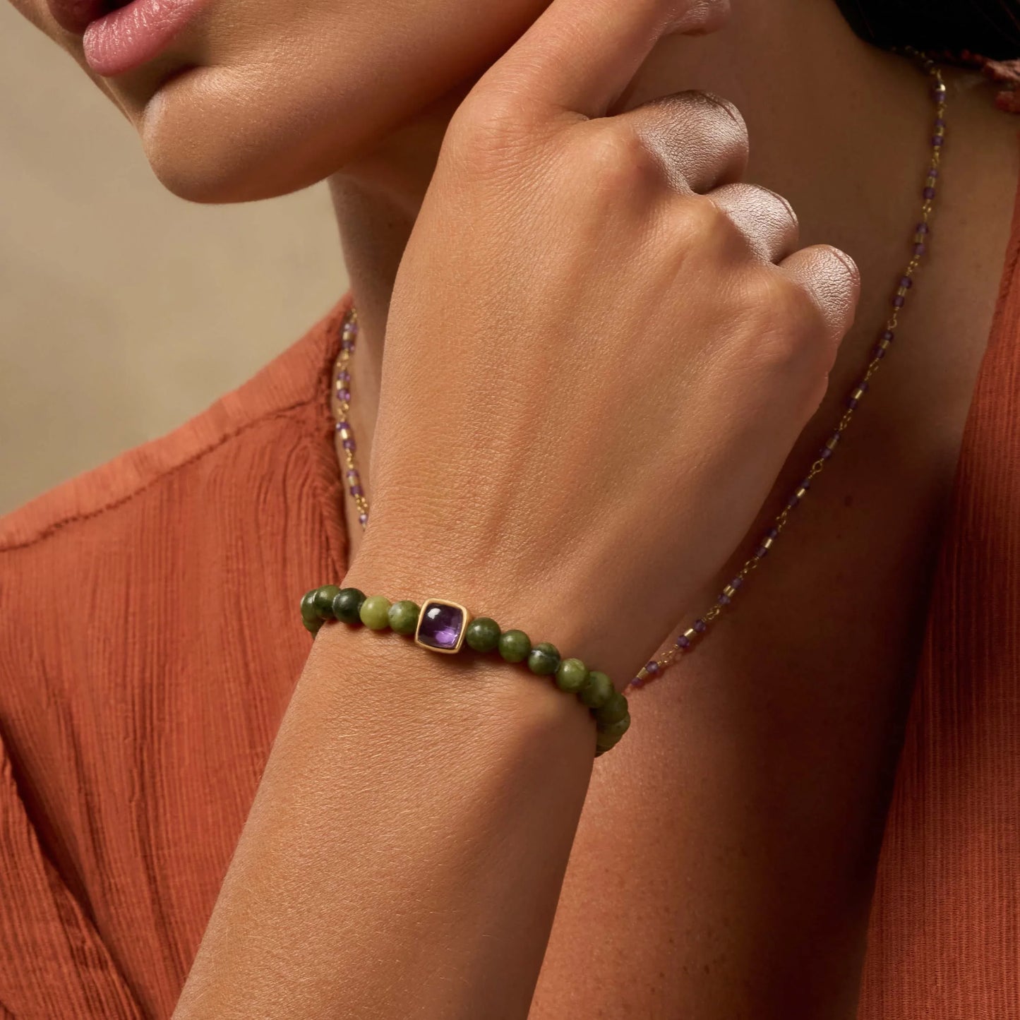 Karmic Elevation Jade & Amethyst Bracelet