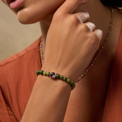 Karmic Elevation Jade & Amethyst Bracelet