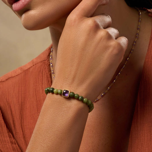 Karmic Elevation Jade & Amethyst Bracelet
