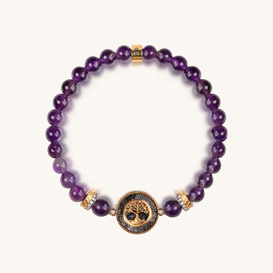Soothing Lullaby - Amethyst Tree of Life Charm Bracelet