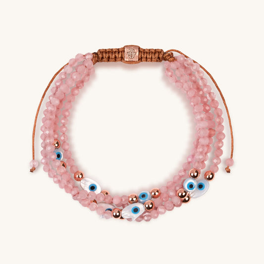 Vision of Love - Rose Quartz Evil Eye Bracelet