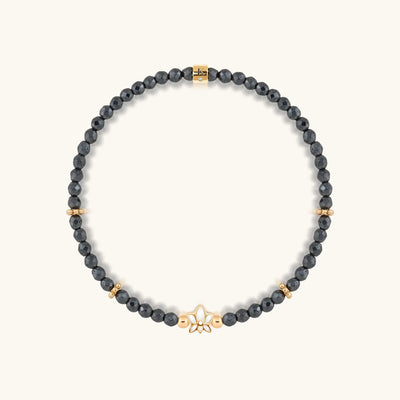 Graceful Resilience - Hematite Lotus Bracelet