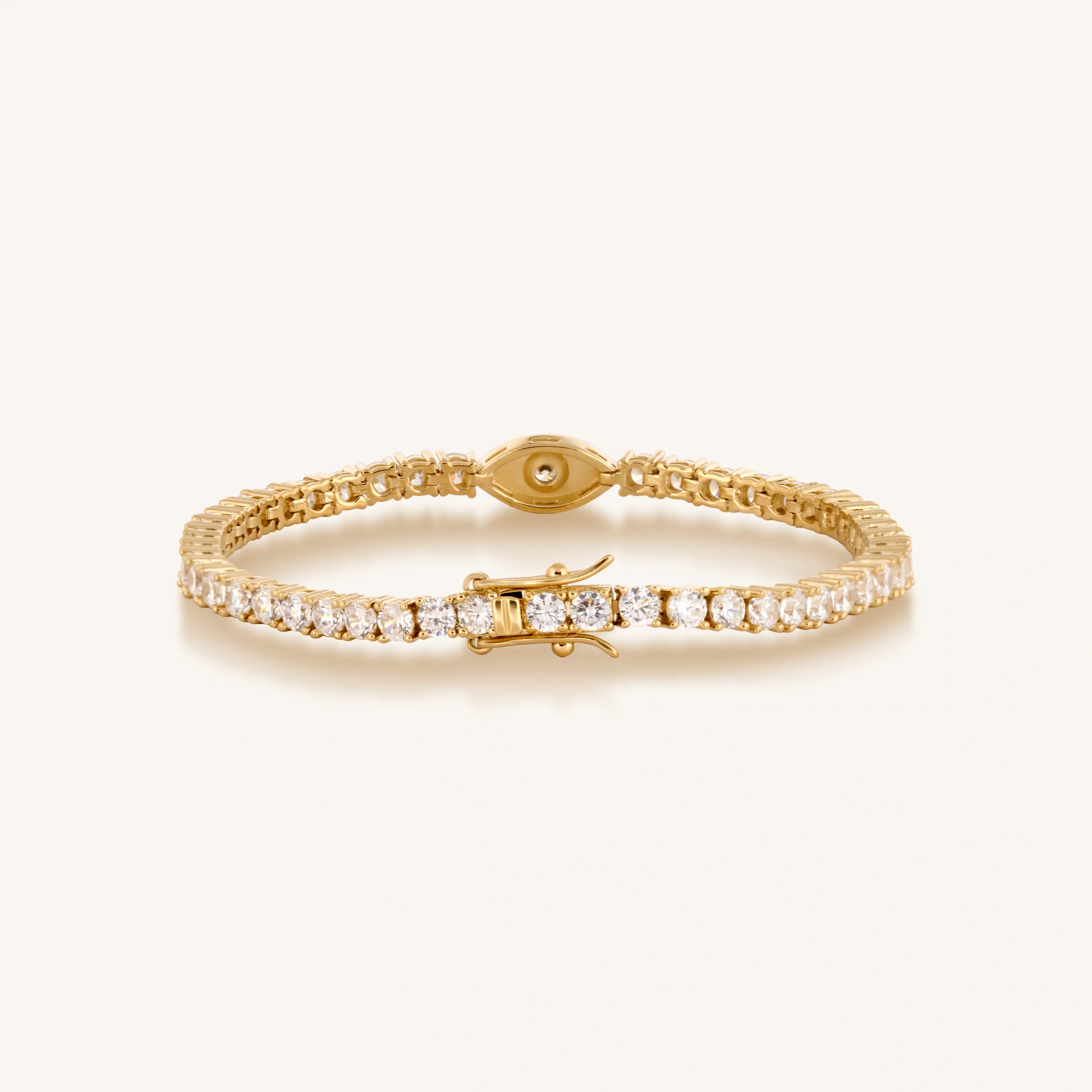 Sparkling Awareness Gold Plated Evil Eye Bracelet