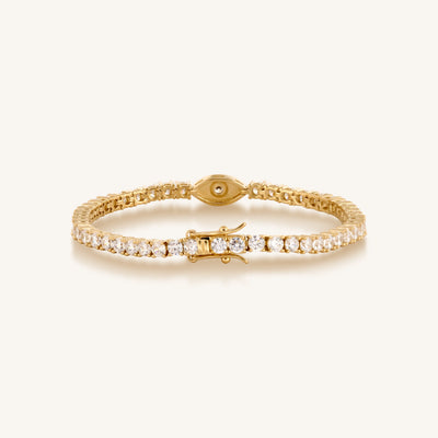 Sparkling Awareness Gold Plated Evil Eye Bracelet