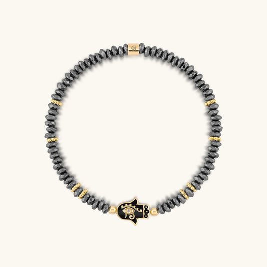 Intuitive Guardian - Eye of Horus Hamsa Hematite Bracelet