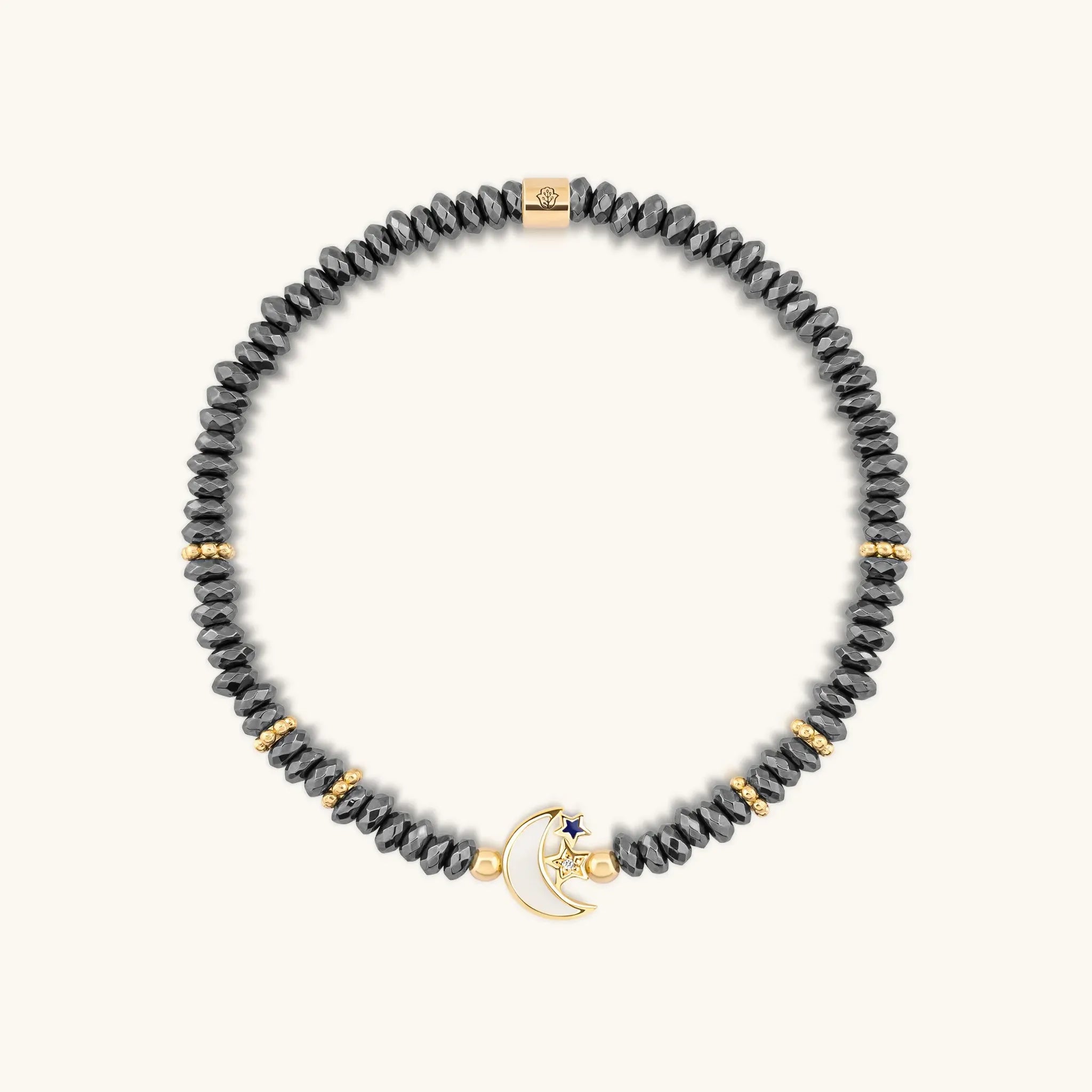 Lunar Sanctuary - Moon & Star Hematite Bracelet