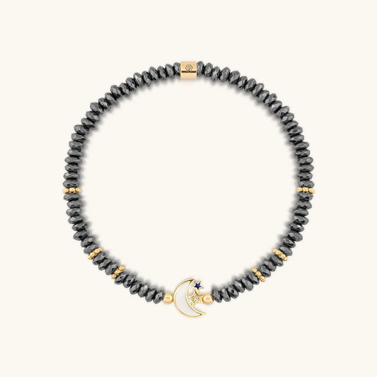 Lunar Sanctuary - Moon & Star Hematite Bracelet