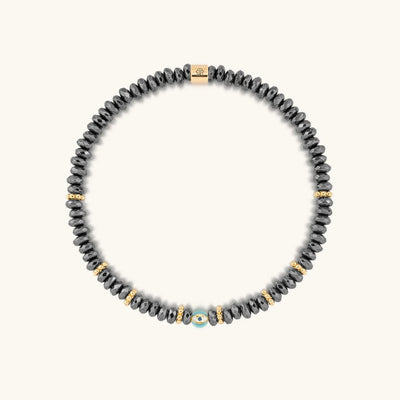 Earth Guardian - Hematite Evil Eye Bracelet