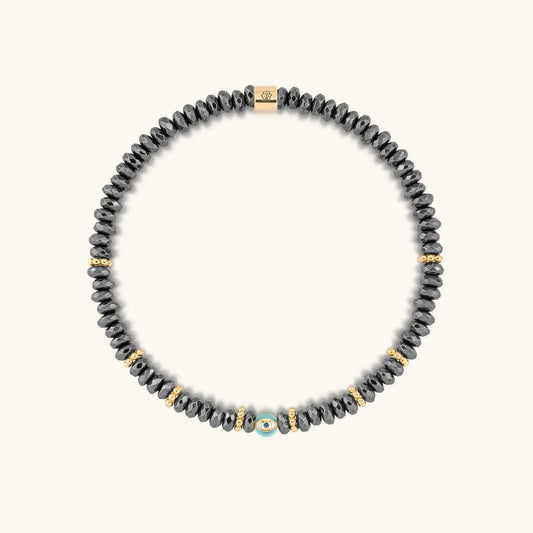 Earth Guardian - Hematite Evil Eye Bracelet