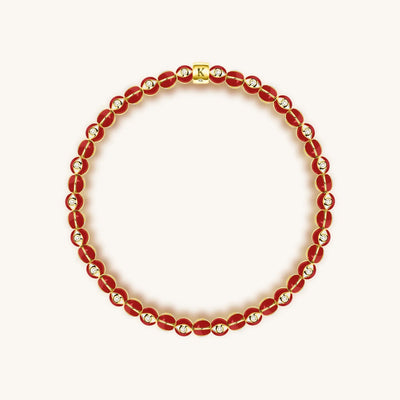 Vigorous Protection - Red Enamel Evil Eye Charm Bracelet