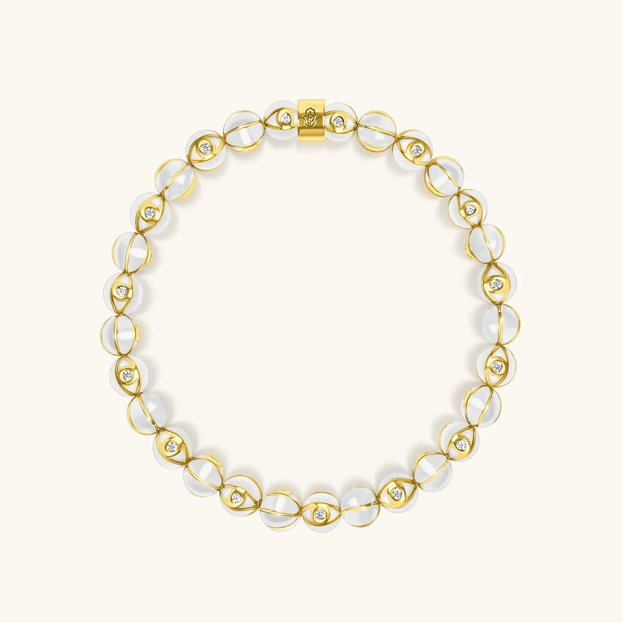 Pure Spirit - White Enamel Evil Eye Charm Bracelet