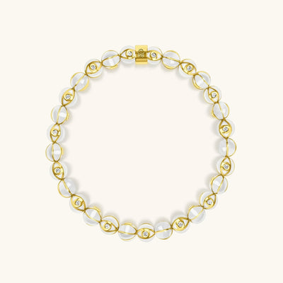 Pure Spirit - White Enamel Evil Eye Charm Bracelet