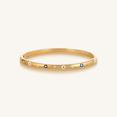 Soulful Rejuvenation Gold Evil Eye Cuff Bracelet