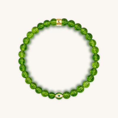 Spiritual Radiance - Peridot August Birthstone Evil Eye Bracelet