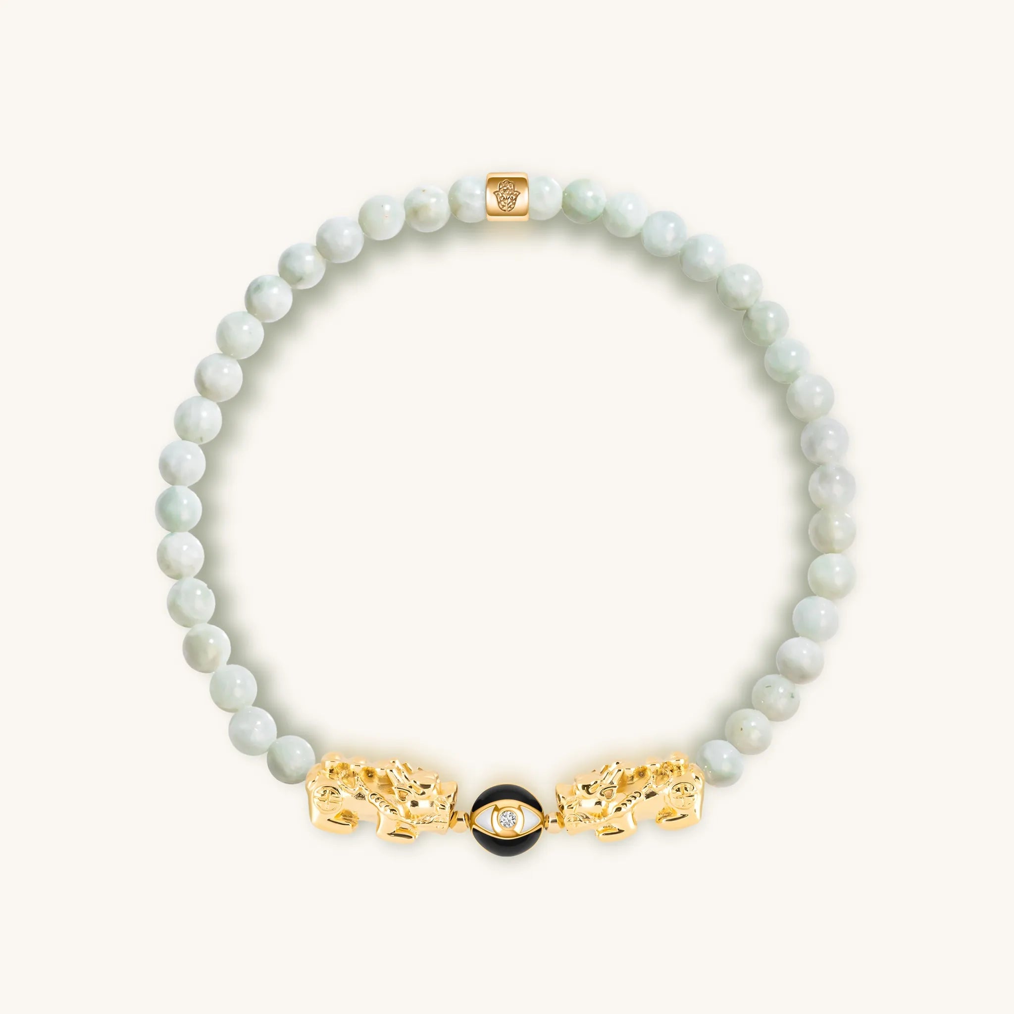 Spiritual Flame - Double Dragon Jade Evil Eye Bracelet