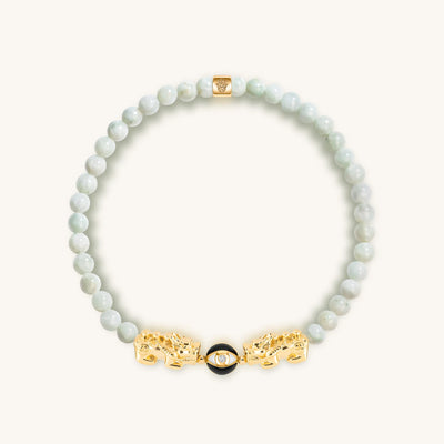 Spiritual Flame - Double Dragon Jade Evil Eye Bracelet