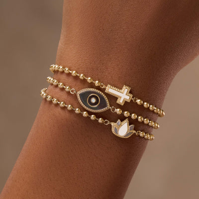 Sparkling Soul Mother of Pearl Cross Bracelet