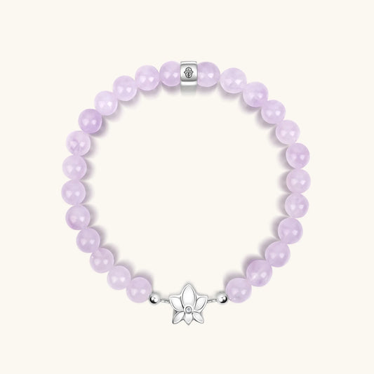 Peace and Purity - Lavender Jade Lotus Bracelet