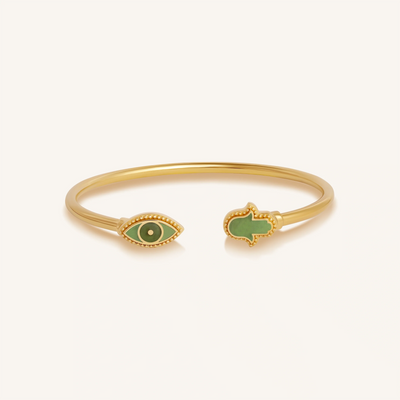 Eternal Shield Jade Evil Eye & Hamsa Bangle