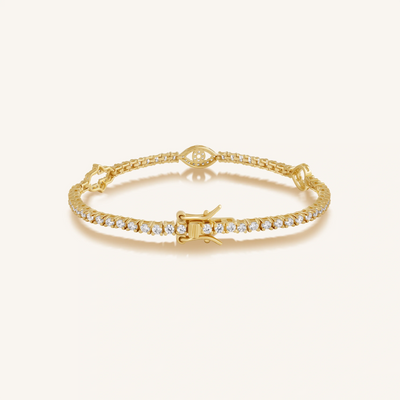 Serene Guardian Hamsa Heart Evil Eye Bracelet
