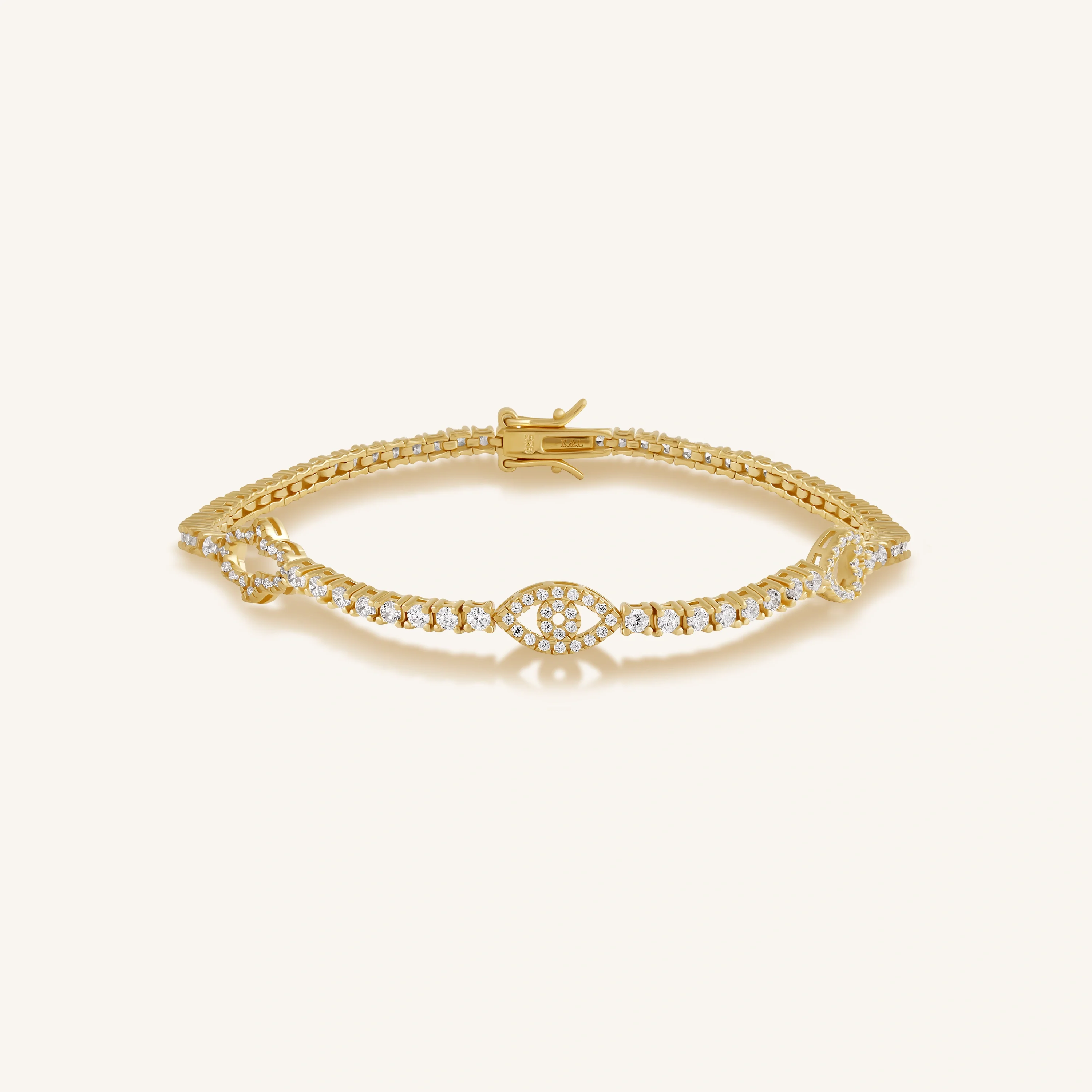 Serene Guardian Hamsa Heart Evil Eye Bracelet