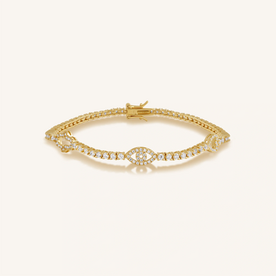 Serene Guardian Hamsa Heart Evil Eye Bracelet