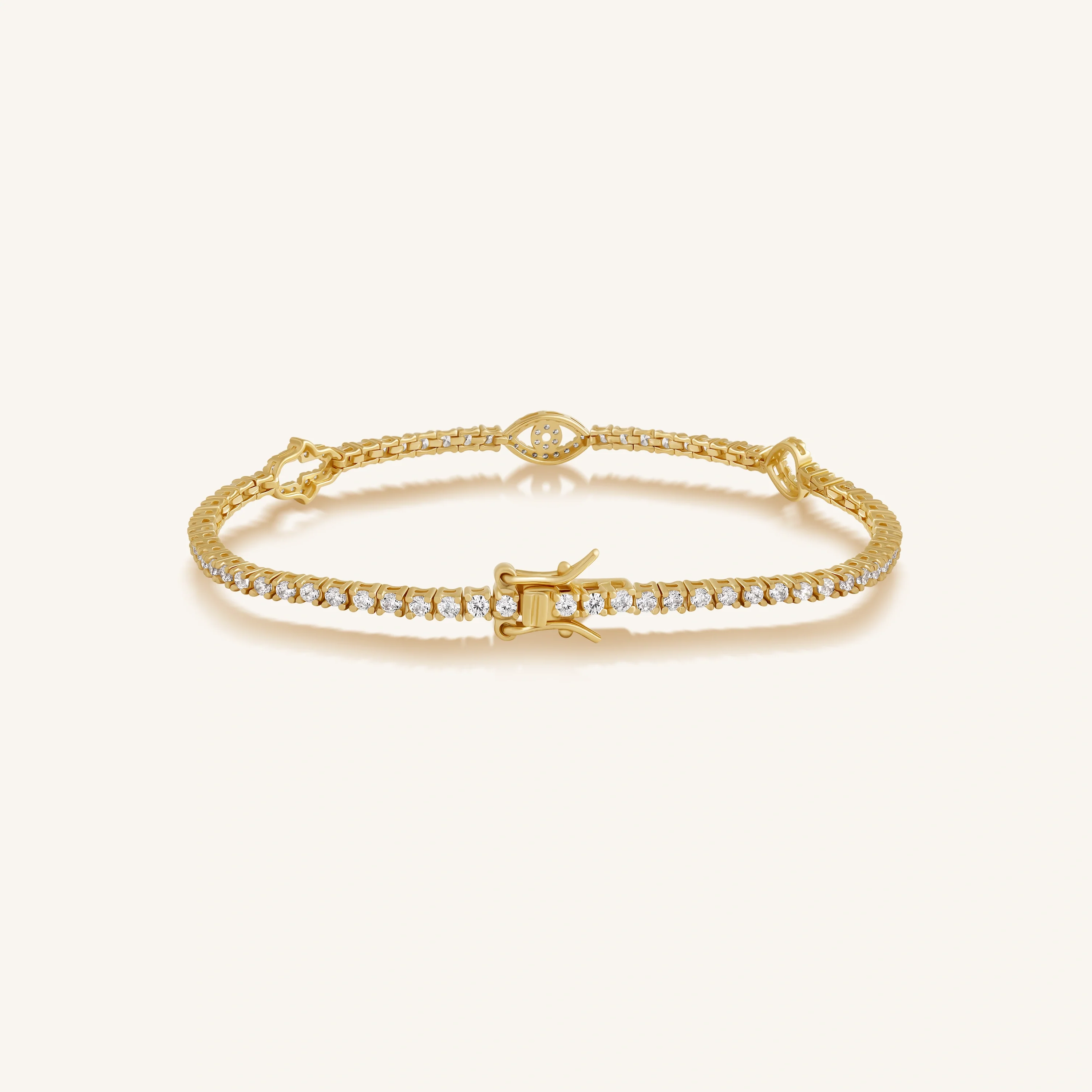 Serene Guardian Hamsa Heart Evil Eye Bracelet