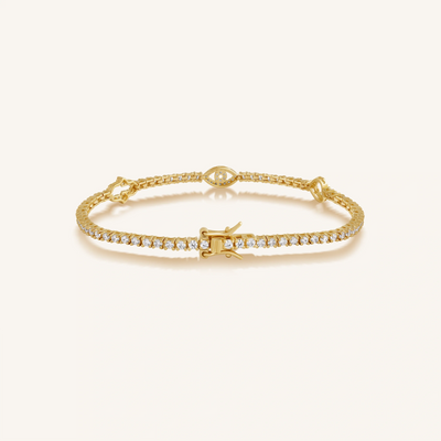 Serene Guardian Hamsa Heart Evil Eye Bracelet
