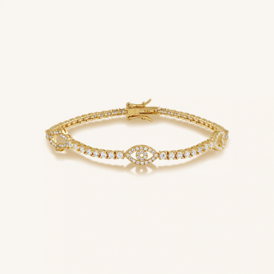 Serene Guardian Hamsa Heart Evil Eye Bracelet