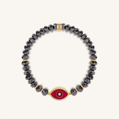 Guardian Flow Evil Eye Hematite & Guava Agate Bracelet