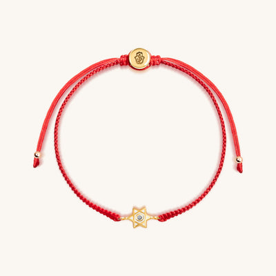 Bright Hope - Red String Star of David Charm Bracelet