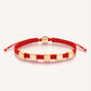 Seek Wisdom - Red String White Enamel Multi Charm Bracelet
