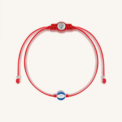 Super Guardian - Navy Enamel Evil Eye Red String Bracelet