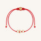 Cosmic Power - White Enamel Moon & Stars Red String Bracelet