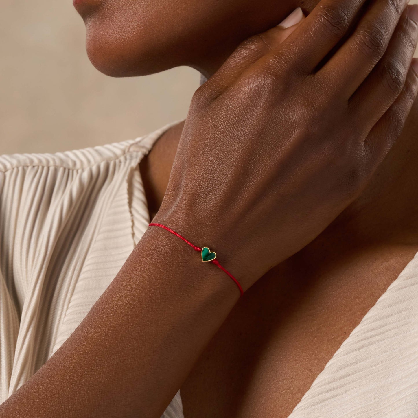 Lucky in Love - Malachite Red String Bracelet