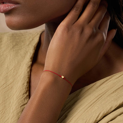 Boundless Freedom 14K Gold Heart Red String Bracelet