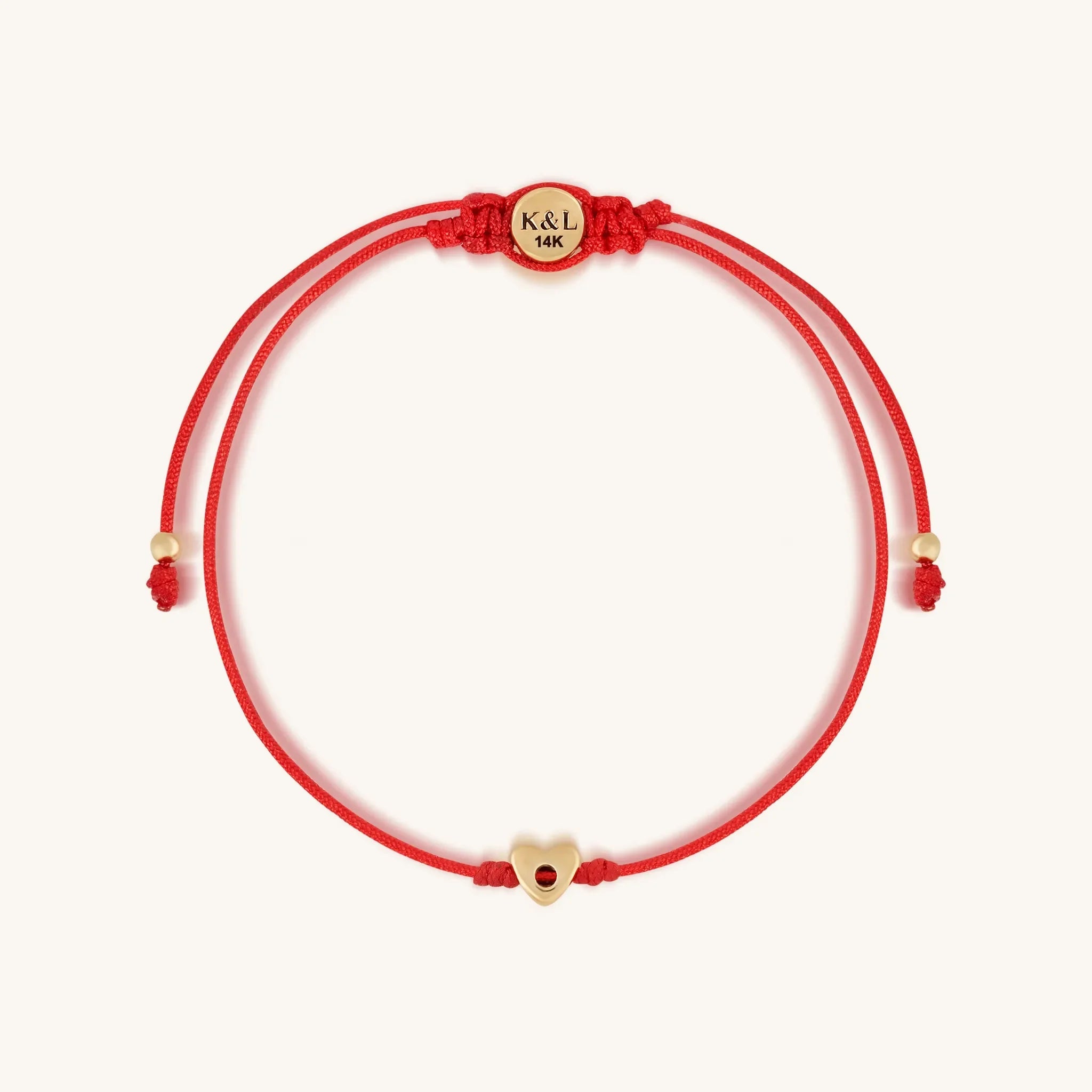 Boundless Freedom 14K Gold Heart Red String Bracelet